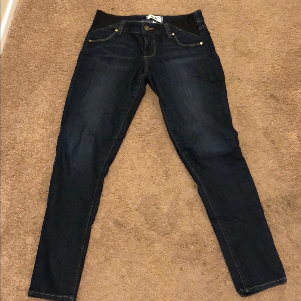 Paige Side Panel Verdugo Ankle Maternity Jeans